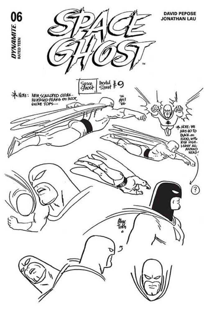 Space Ghost #6 Cover N Foc Toth Model Sheet