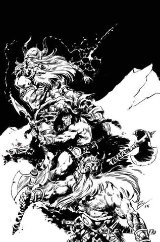 Conan The Barbarian #25 Cover I Inc 1:5 Roberto De La Torre Black & White Variant (Mature)