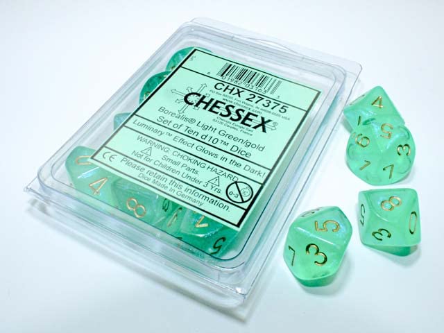 CHX 27375 - Borealis Light Green/gold d10 Set