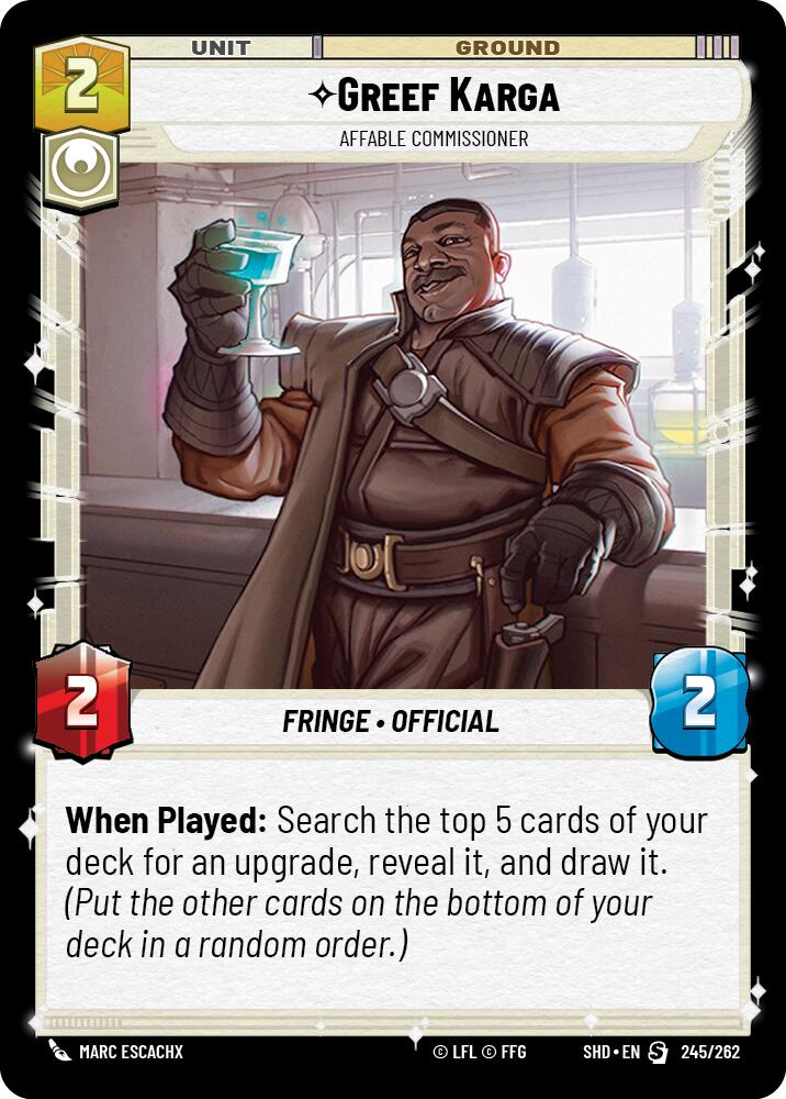 Greef Karga - Affable Commissioner (245/262) (245/262) [Shadows of the Galaxy]