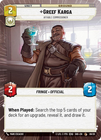 Greef Karga - Affable Commissioner (08/20) (Hyperspace) (08/20) [Shadows of the Galaxy: Weekly Play]