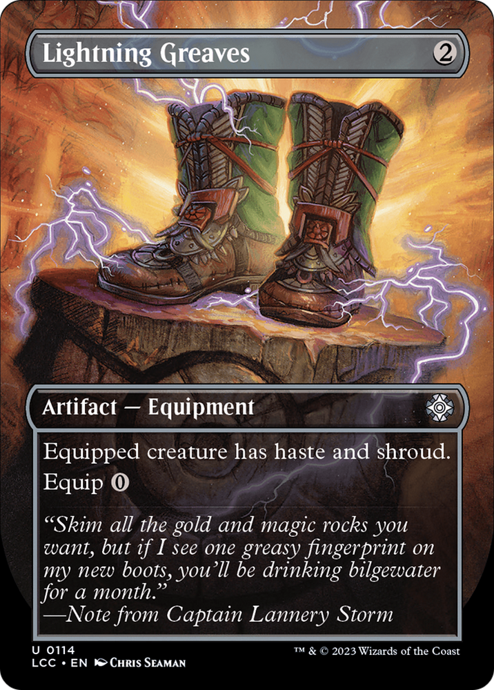 Lightning Greaves (Borderless) [The Lost Caverns of Ixalan Commander]