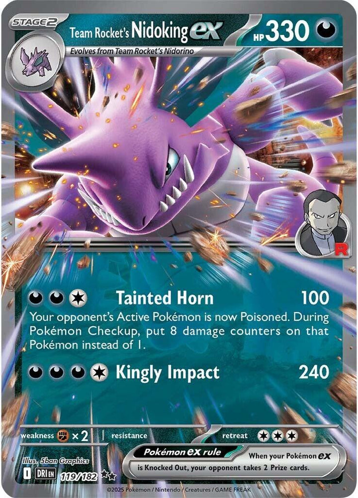 Team Rocket's Nidoking ex (119/182) [Scarlet & Violet: Destined Rivals]