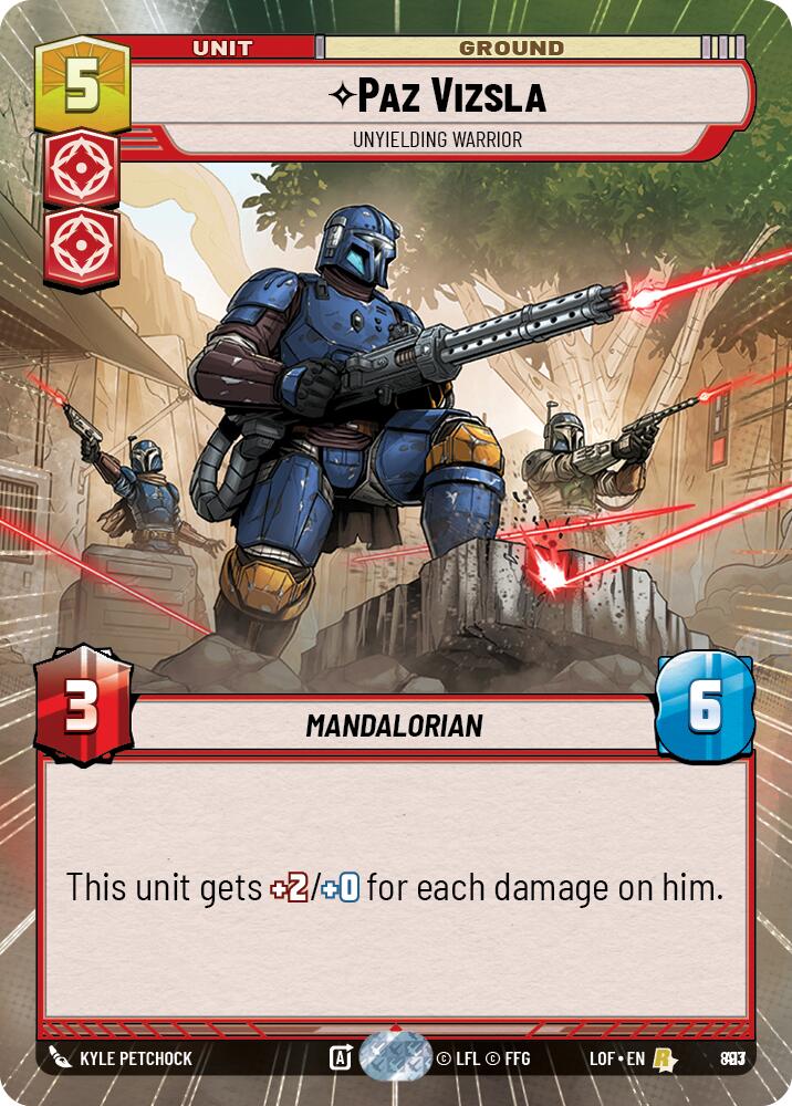 Paz Vizsla - Unyielding Warrior (893) (Hyperspace Foil) (893) [Legends of the Force]