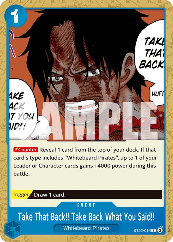 Take That Back!! Take Back What You Said!! [Starter Deck: Ace & Newgate]