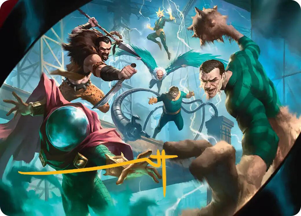 Behold the Sinister Six! Art Card (7/54) (Gold-Stamped Signature) [Marvel's Spider-Man Art Series]