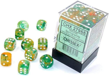 CHX 27955 (Spring/white) 12mm d6 Dice Block (36dice)