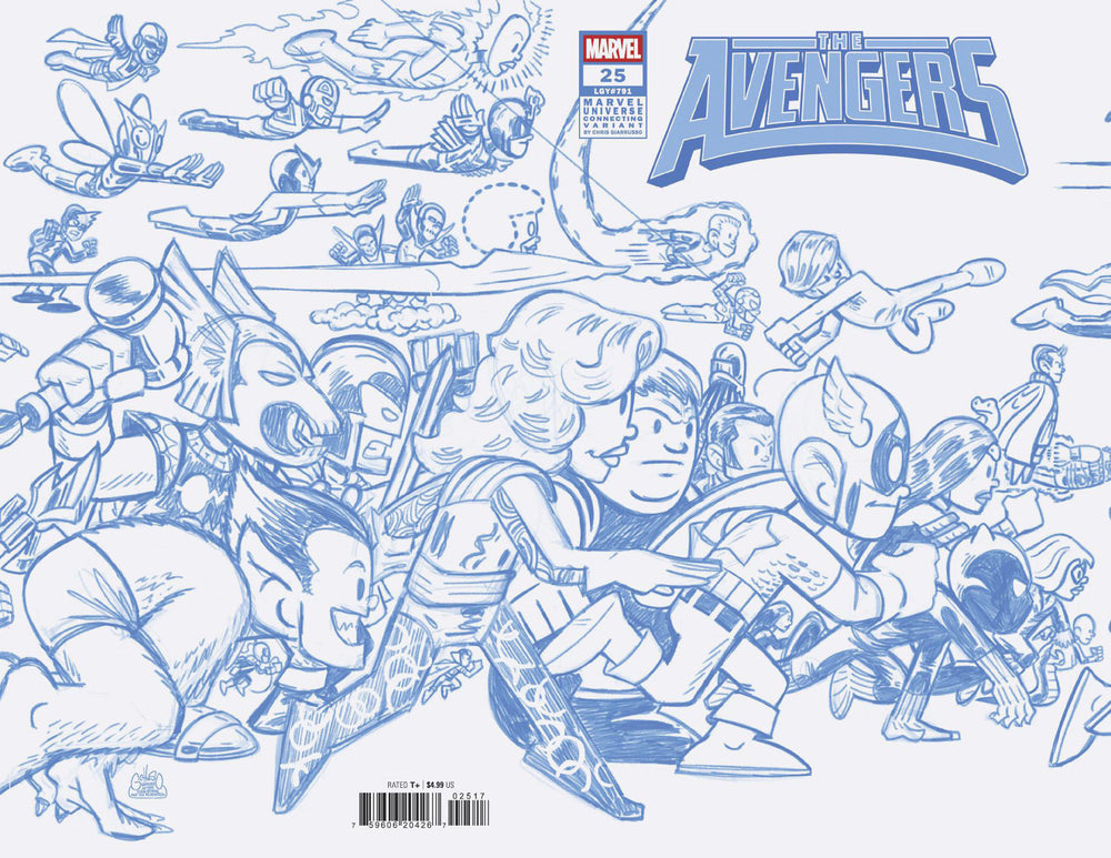 Avengers #25 50 Copy Variant Edition Connect Blue Line Sketch Variant B