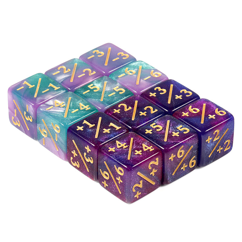 +/- Dice Counters (Cyan/Purple)