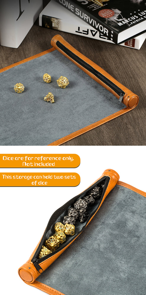 Roll Up Dice Mat (Brown Leatherette)