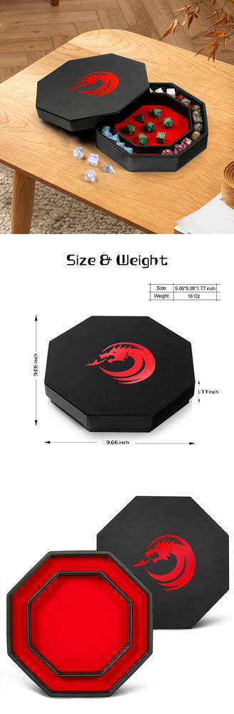 Octagon Dice Tray (Red)