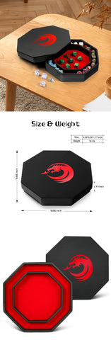 Octagon Dice Tray (Red)