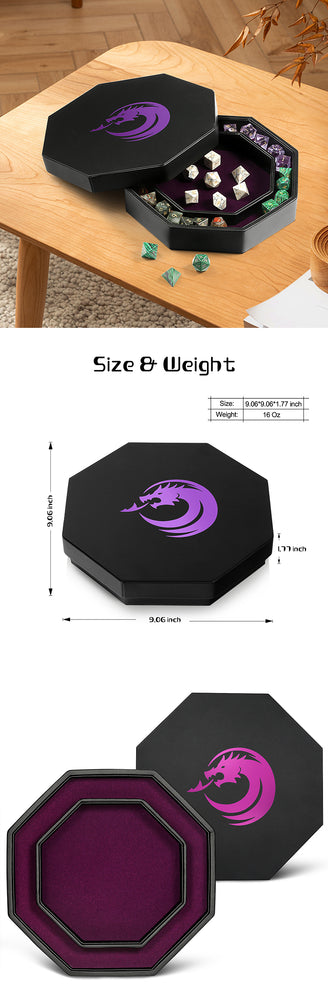 Octagon Dice Tray (Purple)