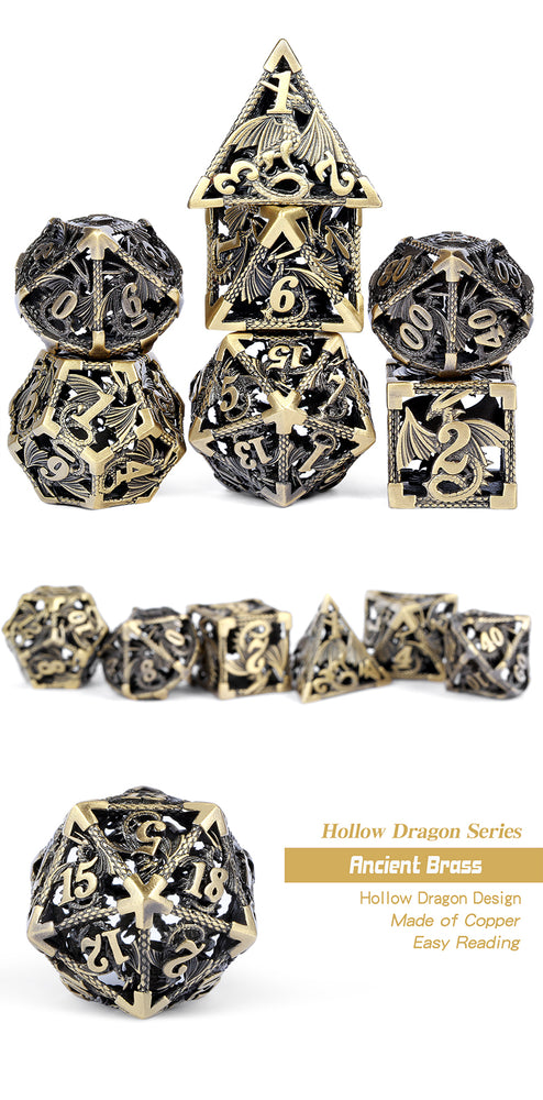Hollow Bronze Dice Habit Polyhedral 7-dice Set
