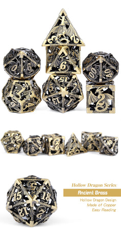 Hollow Bronze Dice Habit Polyhedral 7-dice Set