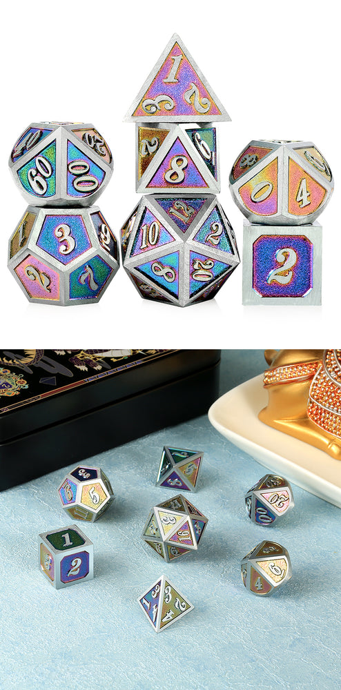 Robotics Metal Dice Habit Polyhedral 7-die Set