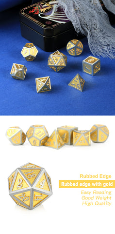 Golden Metal Dice Set