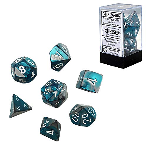 CHX 26456 (Steel-Teal/white polyhedral 7-die set)