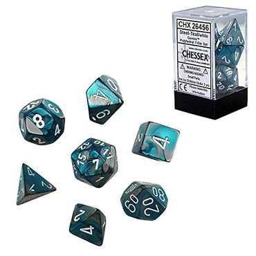 CHX 26456 (Steel-Teal/white polyhedral 7-die set)