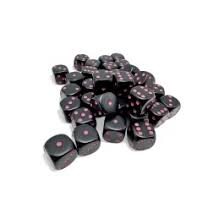 Opaque Black/pink 12mm d6 Dice Block (36 Dice)