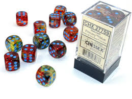 CHX 27759 (12 Primary/blue 16mm d6 Dice Block)