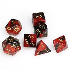 CHX 20633 (Gemini Black-Red/Gold Mini-Polyhedral 7-Die Set)