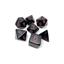 Opaque Black/pink Polyhedral 7-Die Set