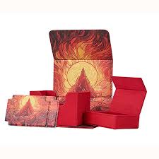 Arcane Fortress: Deluxe Deck Box - Radiant 100+ Stained Glass Burning Mountain