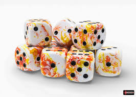 CHX 24603 Brush (Sunrise/Black) 16mm d6 Dice Block