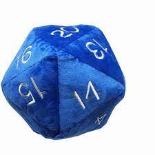 D20 Jumbo Plush Dice Blue & White