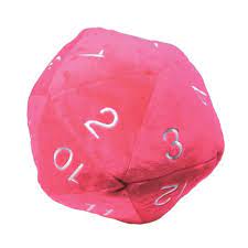 D20 Jumbo Plush Dice Pink & White