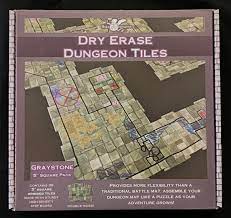 Dry Erase Dungeon Tiles Greystone - Pack of36 5" squares