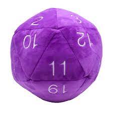 D20 Jumbo Plush Dice Purple & White