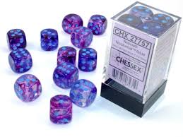 CHX 27757 (12 Nocturnal/blue 16mm d6 Dice Block)