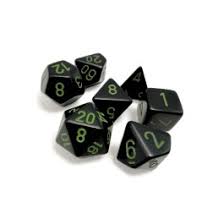 CHX 25458 (12 Opaque Black/green Polyhedral 7-Die Set)