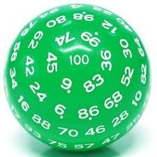 Green Opaque (White Ink) D100 Die