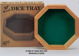 Wooden Dice Tray: Octagon 10in