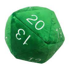 D20 Jumbo Plush Dice Green & White