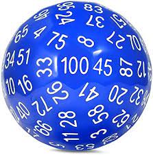 Blue D100 Die