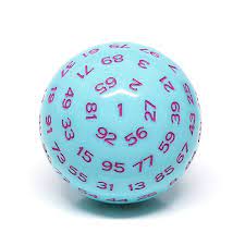 Light Blue D100 Die