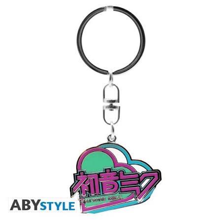 Vocaloid Metal Keychain: Hatsune Miku Heart Logo