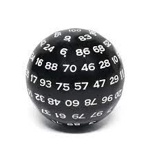 Black D100 Die