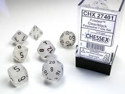 CHX 27401 Frosted - Clear/Black (Polyhedral 7-Die Set)