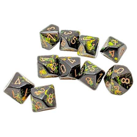 CHX24205 - Deep Forest/Gold (Set of 10 d10)