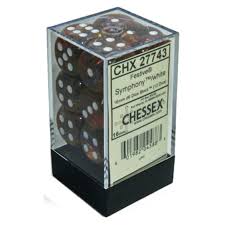 CHX 27743 Festive Symphony/White 16mm d6 Dice Block (12 Dice)