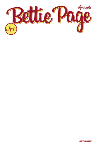 Bettie Page #1 Cover G Blank Authentix