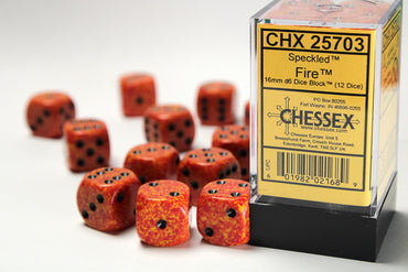CHX 25703 (Speckled Fire 16mm d6 Dice Block 12ct)