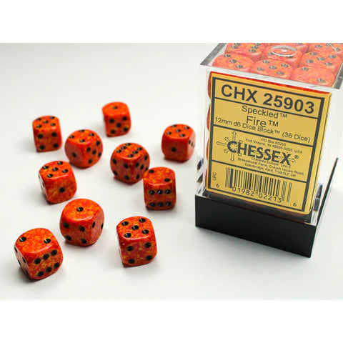 CHX25912 (Speckled Fire) 12mm d6 Dice Block(36 Dice)