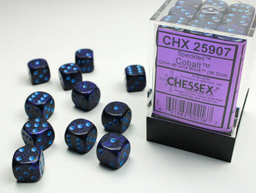 CHX25912 (Speckled Cobalt) 12mm d6 Dice Block(36 Dice)