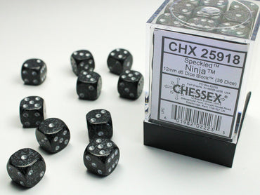 CHX25918 (Speckled Ninja) 12mm d6 Dice Block(36 Dice)